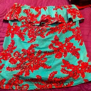 Strapless Lilly Pulitzer Cotton Top Size Large